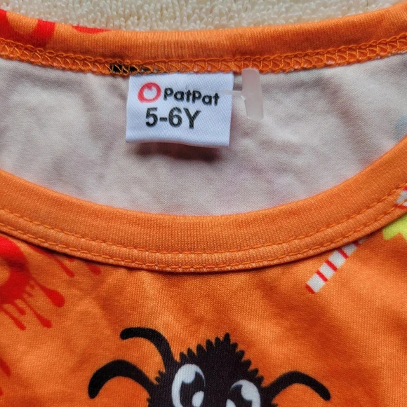 Patpat Children's Orange Long Sleeves  Halloween Dress Size 5/6 - Picture 4 of 9